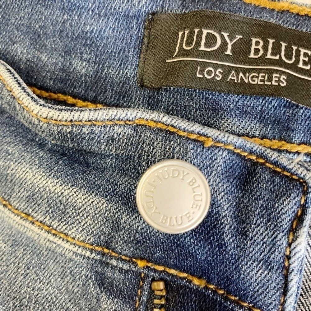 Judy Blue Womens Slim Fit High Rise Distressed Stretch Blue Denim Jeans Sz 7/ 28 - Picture 7 of 11